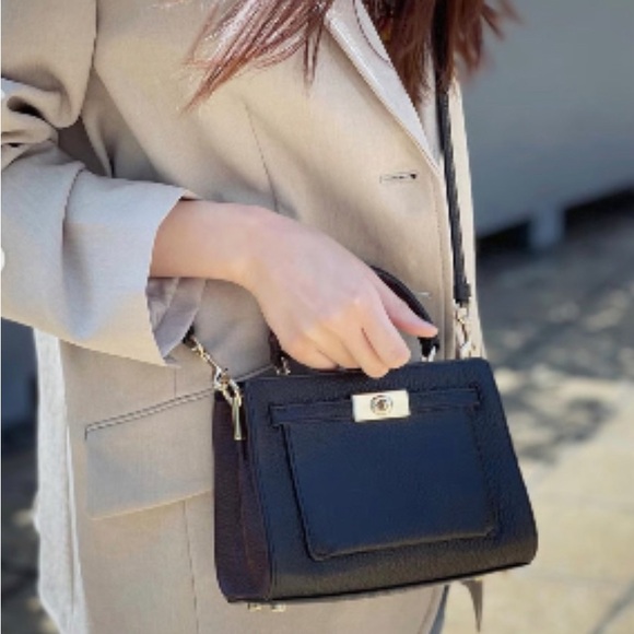 NWT💃Coach Mini Lane Top Handle Gold/Black Multi Purse - Picture 9 of 11